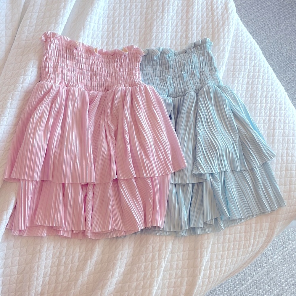 2 House of Wallace Isla Skirts (Pink and Blue)